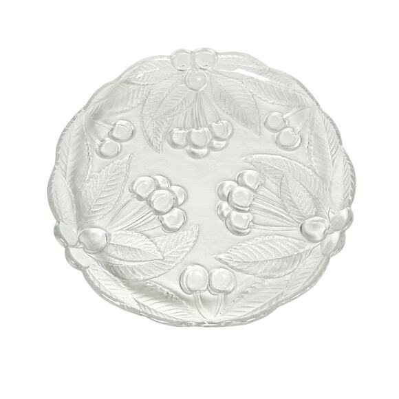 Mikasa Clear Crystal Platter 12" Glass Appetizer Serving Dish Cherries Pattern - Picture 10 of 16